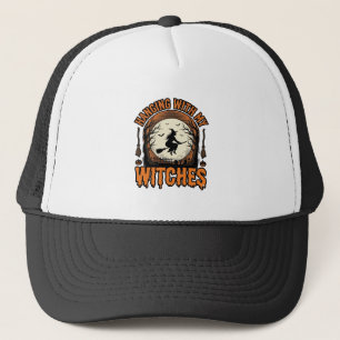 Hanging With My Witches Vintage Halloween Shirt De Trucker Hat