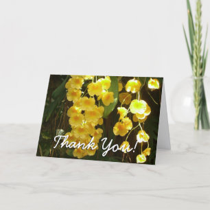 Hanging Yellow Orchids Thank You Card