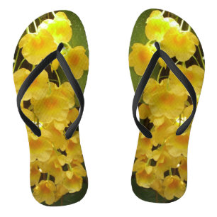 Hanging Yellow Orchids Tropical Flowers Jandals