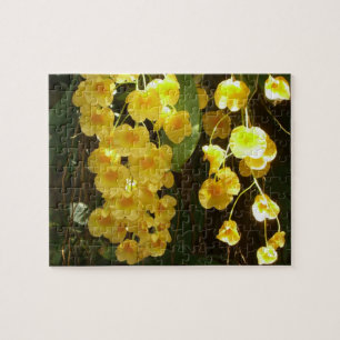 Hanging Yellow Orchids Tropical Flowers Jigsaw Puzzle