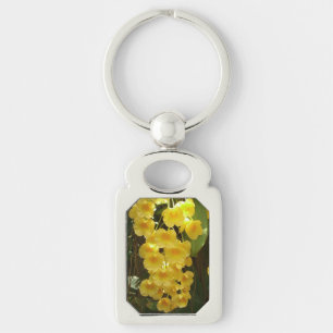 Hanging Yellow Orchids Tropical Flowers Key Ring