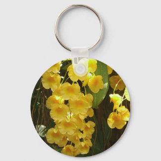 Hanging Yellow Orchids Tropical Flowers Key Ring