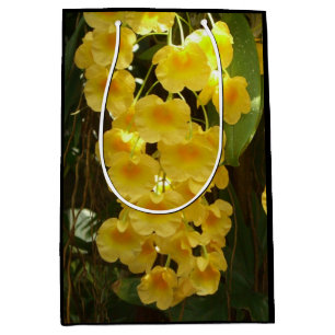 Hanging Yellow Orchids Tropical Flowers Medium Gift Bag