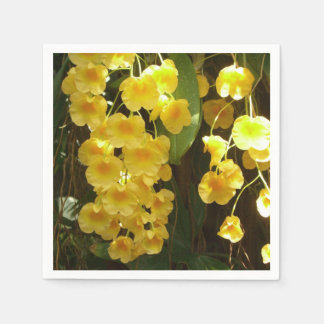 Hanging Yellow Orchids Tropical Flowers Napkin
