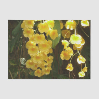 Hanging Yellow Orchids Tropical Flowers Tissue Paper