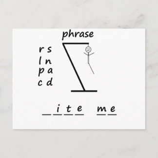 Hangman Bite Me Postcard