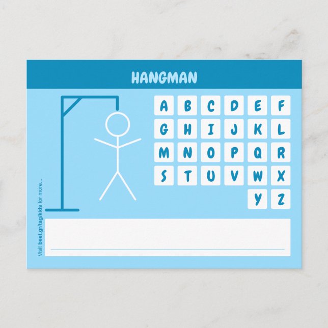 Hangman Word Game Postcard (Front)