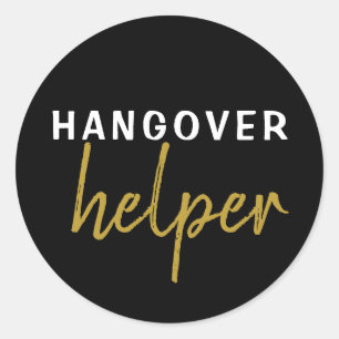 Hangover Helper Wedding Bachelorette Favour Sticke Classic Round Sticker