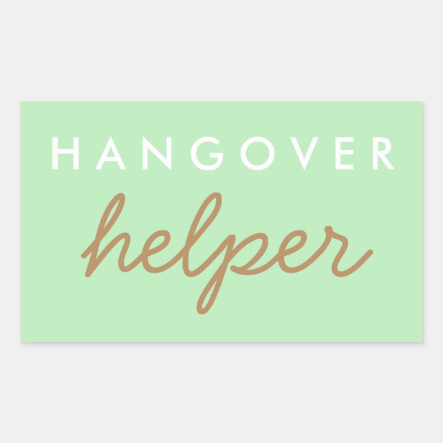 Hangover Helper Wedding Bachelorette Favour Sticke Rectangular Sticker (Front)