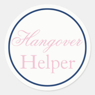 "Hangover Helper" Wedding Sticker Blush Pink/Navy
