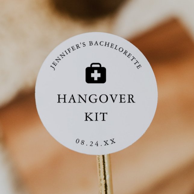 Hangover Kit Bachelorette Party Favour Classic Round Sticker (Creator Uploaded)