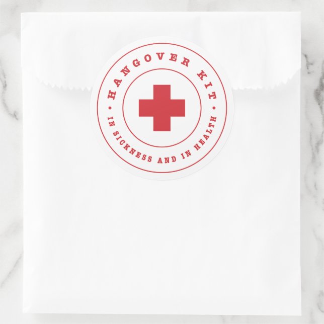Hangover Kit Classic Round Sticker (Bag)