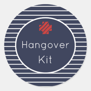 Hangover Kit Navy and White Striped Stickers