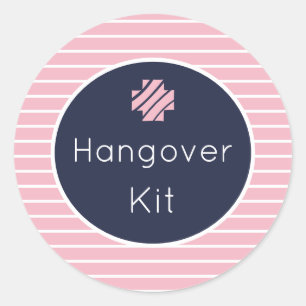 Hangover Kit Pink and Navy Striped Stickers