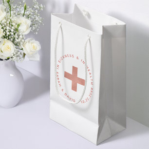 Hangover Kit Pink Cross In Sickness and in Health Small Gift Bag
