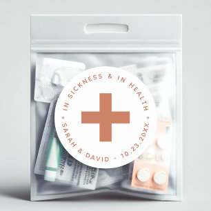 Hangover Kit Terracotta Cross In Sickness & Health Classic Round Sticker