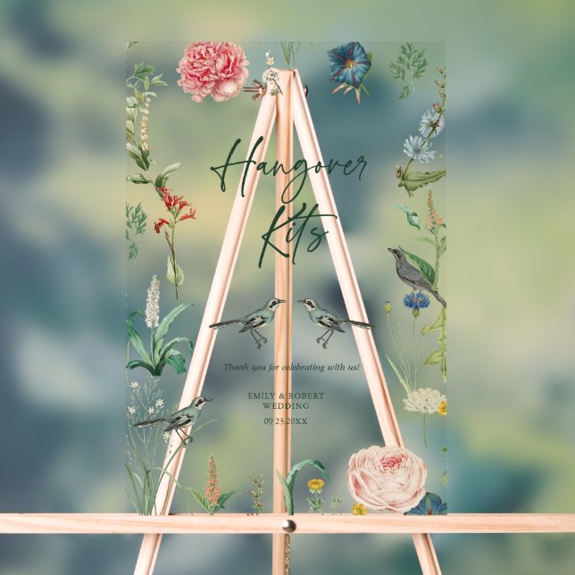 Hangover Kits Sign Exotic Wild Flower Frame (Neutral)