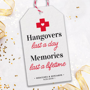 Hangover Recovery Kit Personalised Wedding Favour Gift Tags