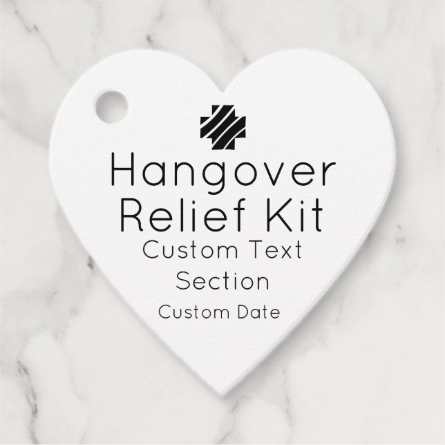 Hangover Relief Kit Favour Tags (Front)