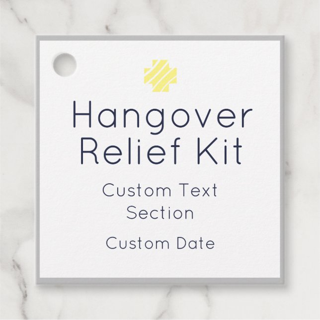 Hangover Relief Kit Favour Tags (Front)