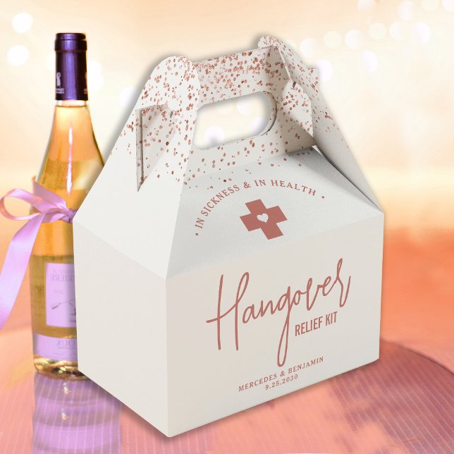 Hangover Relief Kit Modern Rose Gold Wedding  Favour Box (Creator Uploaded)