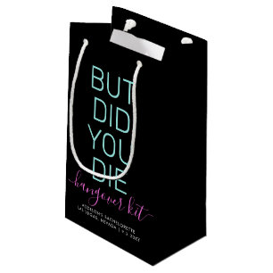 Hangover Relief Kit Neon Black Personalised Small Gift Bag