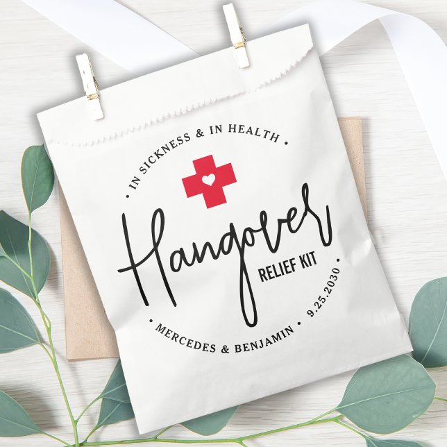 Hangover Relief Kit Personalised Wedding  Favour Bags (Creator Uploaded)
