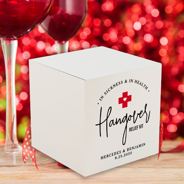 Hangover Relief Kit Personalised Wedding Square  Favour Box (Creator Uploaded)