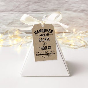Hangover Relief Kit Wedding Recovery Favour Gift Tags