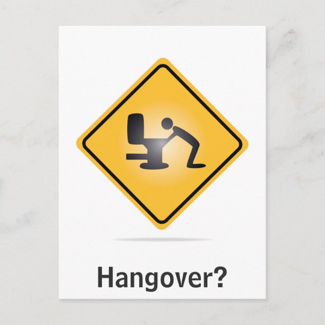 Hangover vertical text funny postcard (Front)