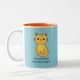 Hangry Cat Two-Tone Coffee Mug