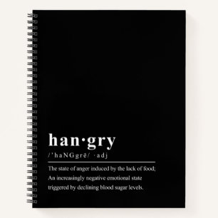 Hangry Dictionary Definition DIY Cookbook Notebook