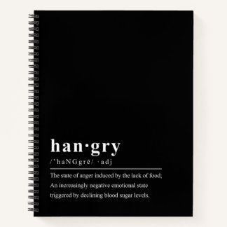 Hangry Dictionary Definition DIY Cookbook Notebook