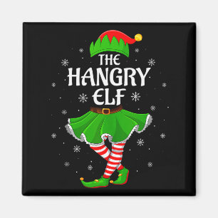 Hangry Elf Christmas Family Girls Women Elf Squad  Magnet