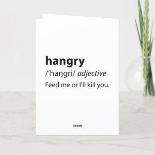 Hangry Funny Dictionary Definition Holiday Card