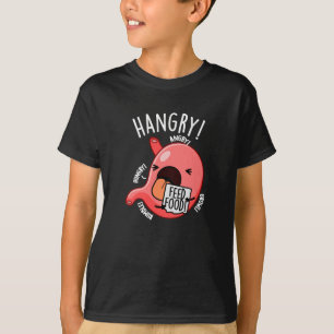Hangry Funny Stomach Pun Dark BG T-Shirt