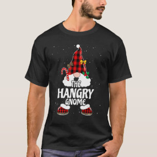 Hangry Gnome Buffalo Plaid Matching Family Christm T-Shirt