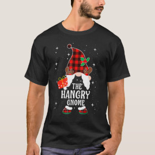 Hangry Gnome Buffalo Plaid Matching Family Christm T-Shirt