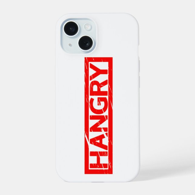 Hangry Stamp iPhone 15 Case (Back)