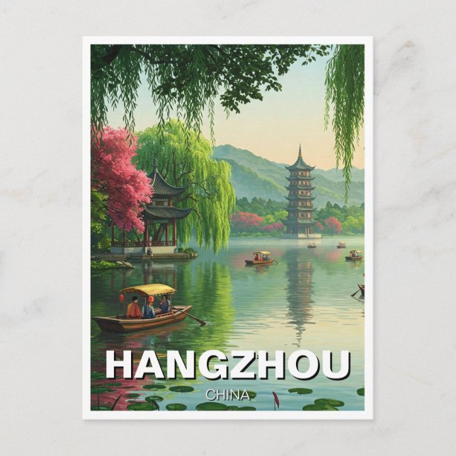Hangzhou West Lake china Travel Postcard (Front)