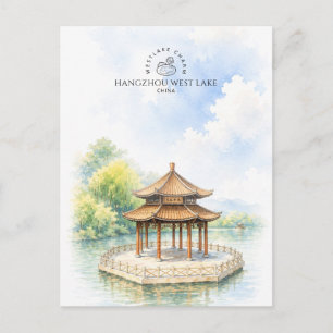 Hangzhou West Lake China Watercolor Travel Postc Postcard