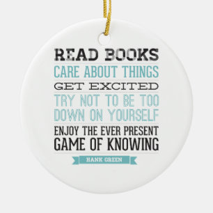 Hank Green Quote Ceramic Tree Decoration