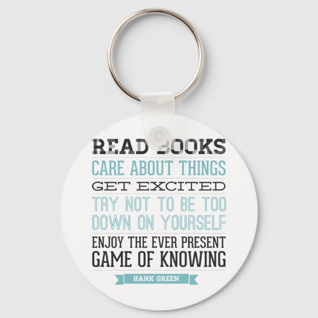 Hank Green Quote Key Ring (Front)