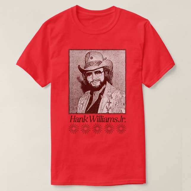Hank Williams Jr  Vintage Style TShirt (Design Front)