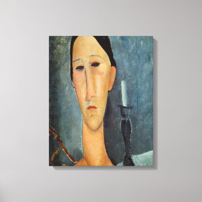Hanka Zborowska with a Candlestick, 1919 Canvas Print (Front)