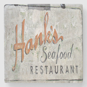 Hank's Seafood Charleston, SC. Marble Coaster