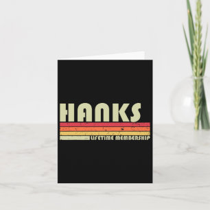 Hanks Surname Funny Retro Vintage 80s 90s Birthday Card