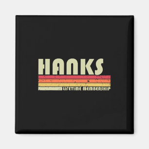 Hanks Surname Funny Retro Vintage 80s 90s Birthday Magnet