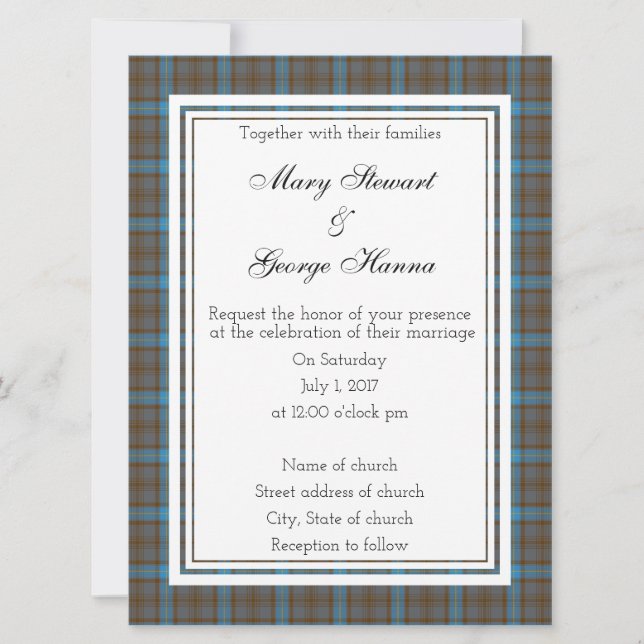 Hanna  Scottish Wedding Invitation (Front)