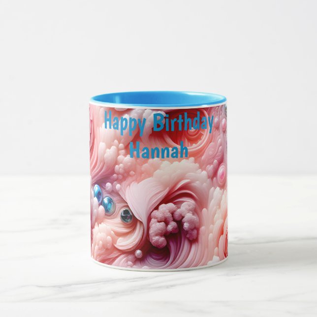 HANNAH ~ Abstract Pattern 3D ~ Pinks~ Mug (Center)